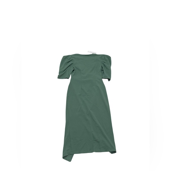 Topshop Green Puff Sleeve Wrap Midi Dress Women’s Size 8 NWT - Picture 2 of 5